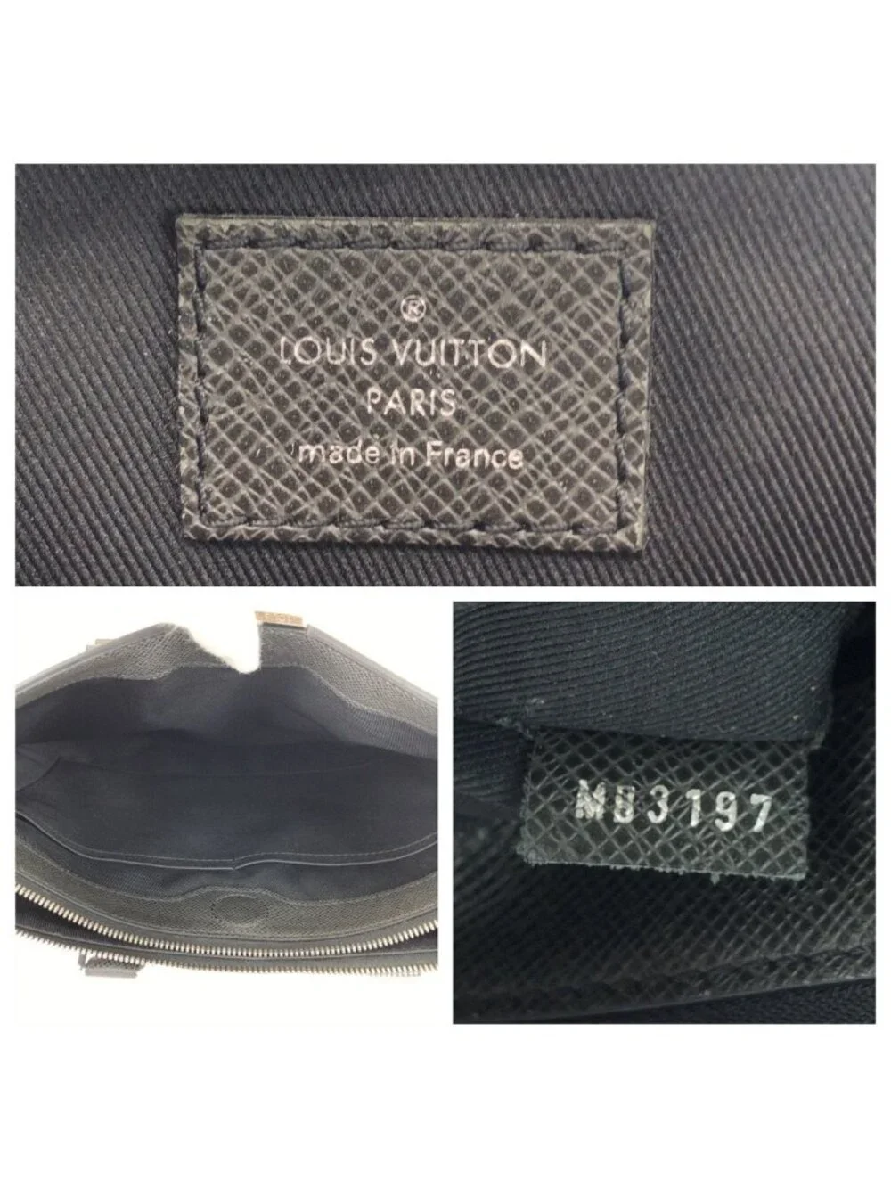 Louis Vuitton Taiga Anton Black Silver Leather Business Briefcase